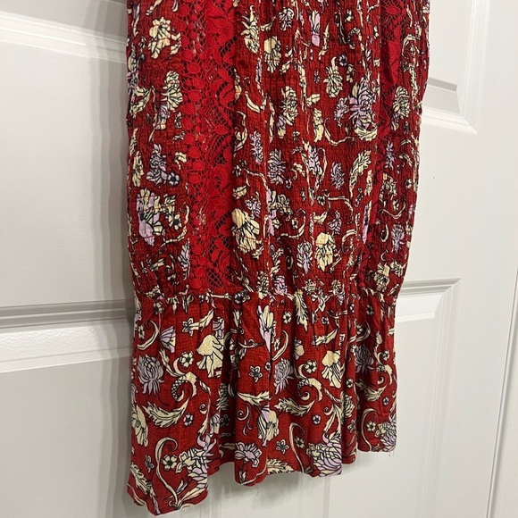 Free People Intimately Last Night Mini Nightgown Slipdress Cherry Combo - Picture 7 of 9